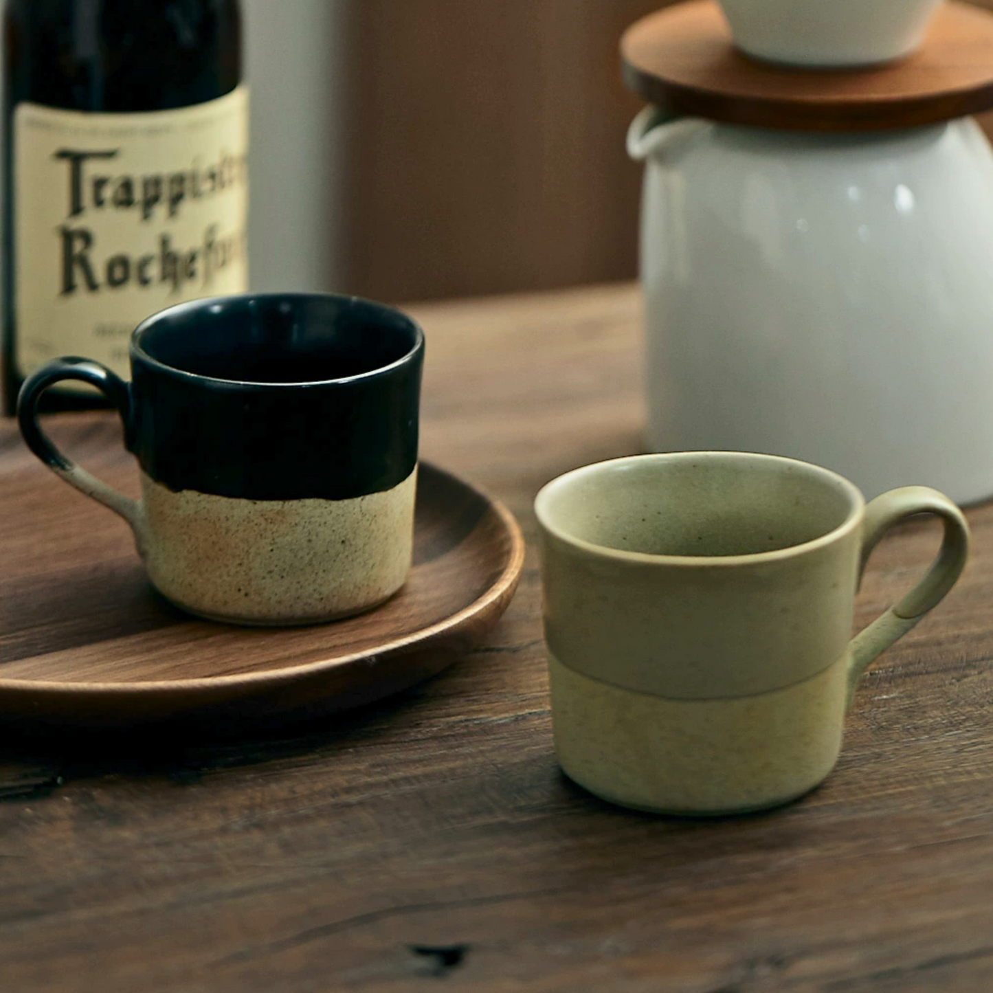 The Cortado Cups Set in Black and White | 6cm x 7cm Small Coffee Tasting Cup - 4oz / 130ML