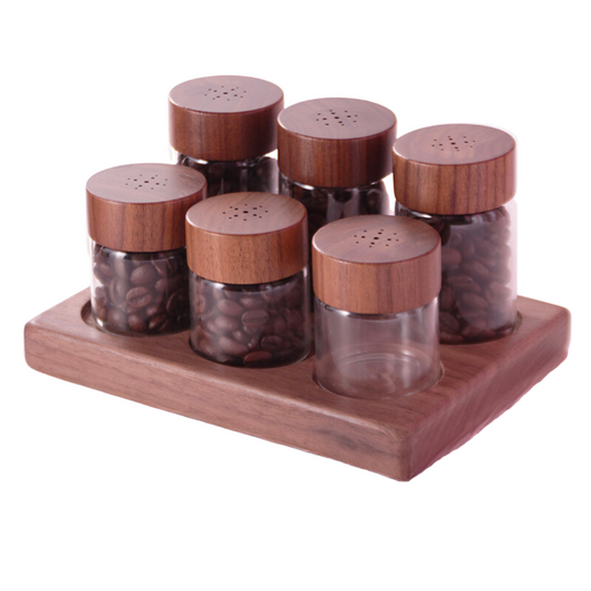 Walnut Wood One Way Valve Beans Cellar