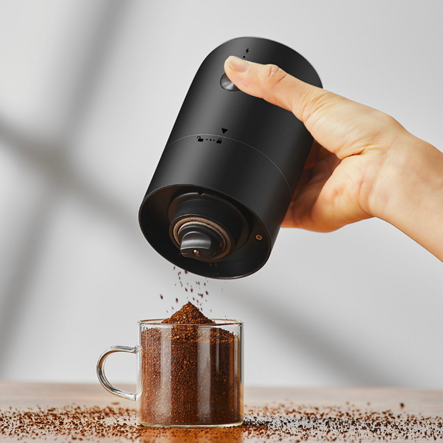 Portable Electric Coffee Grinder with USB-C port charging