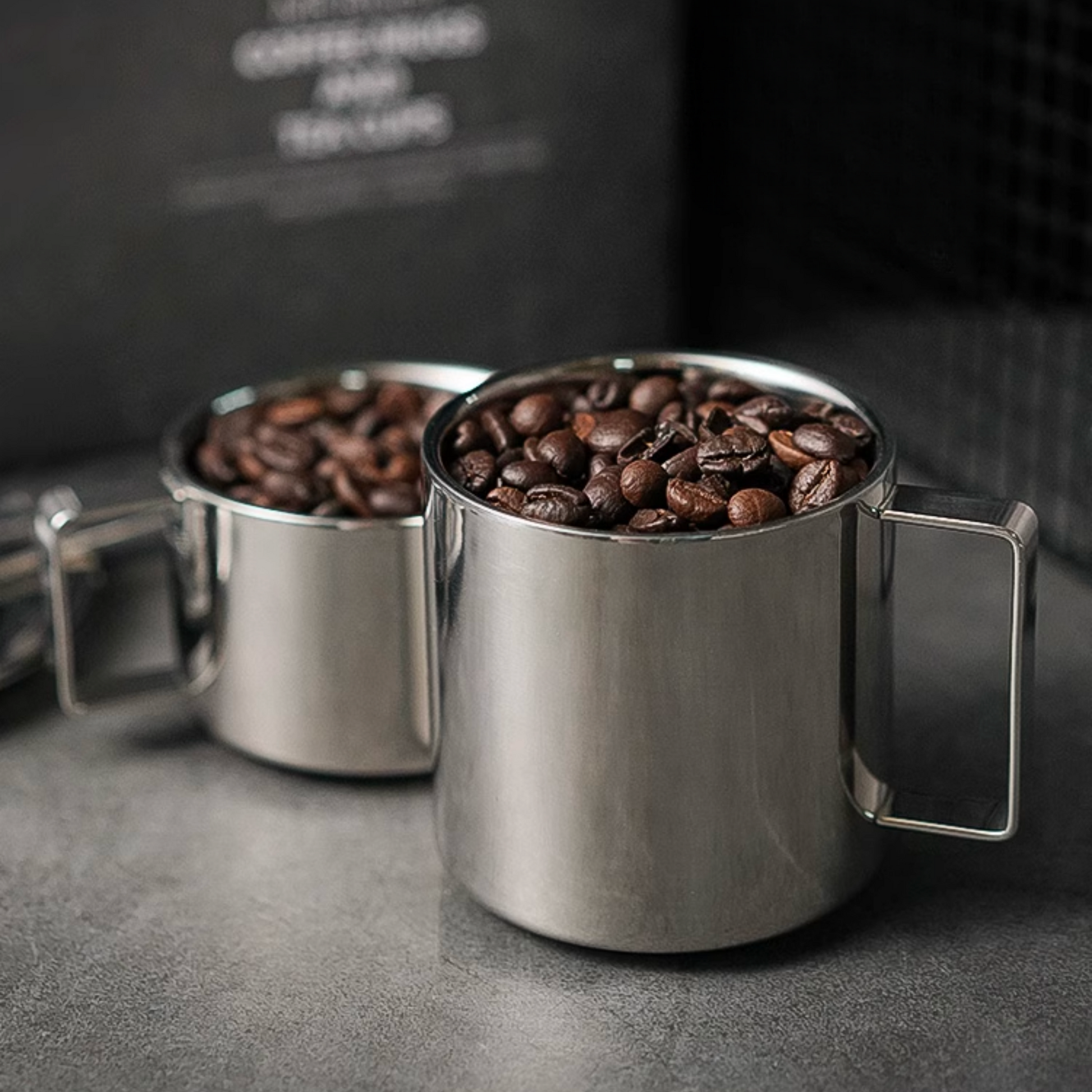 Mirror Steel Coffee Cup with Saucer and Spoon | Metal Cappucino Cup Set Gift For Him Airbnb Host