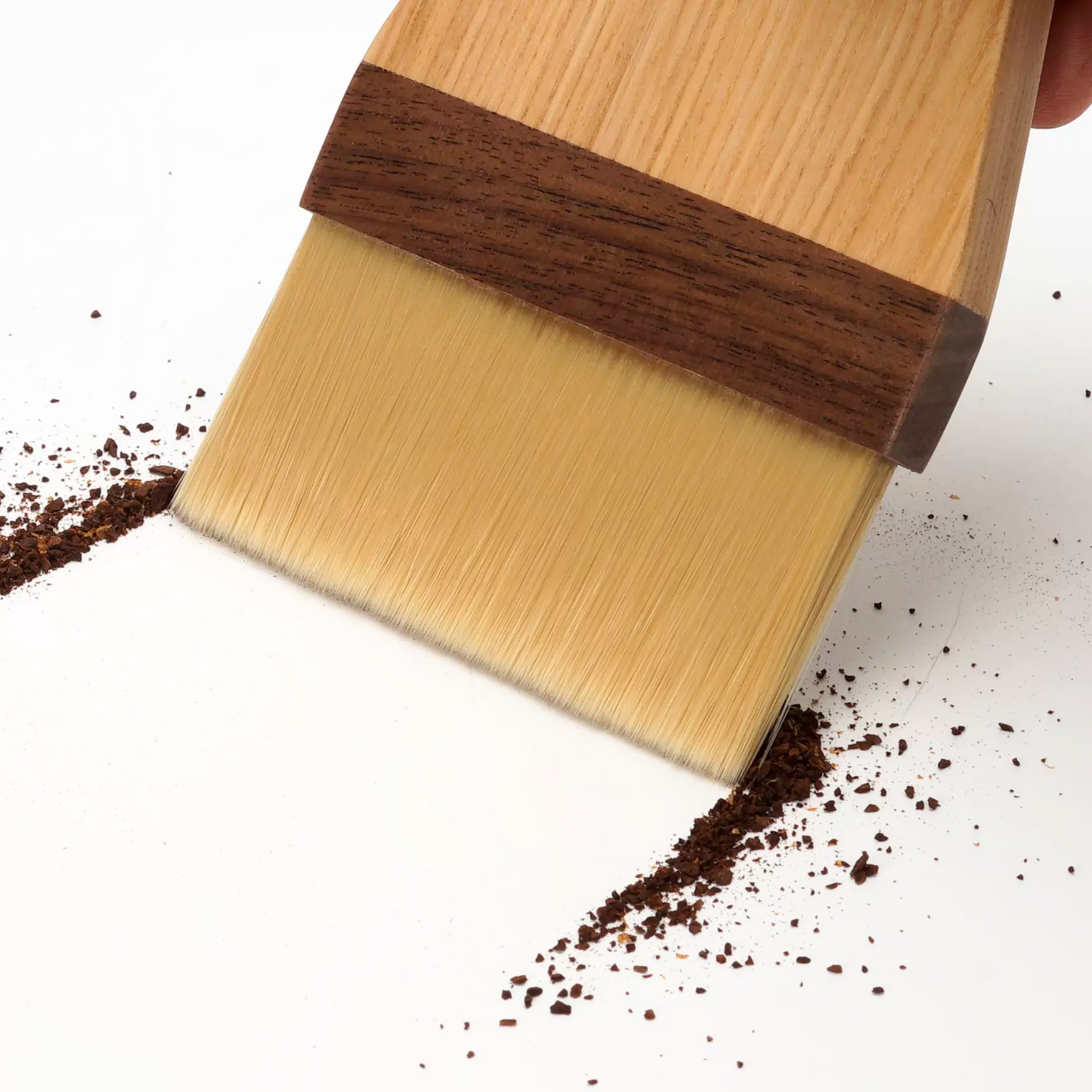 Natural Wood Grinder Cleaning Brush | Walnut & Beech Wood Barista Tool