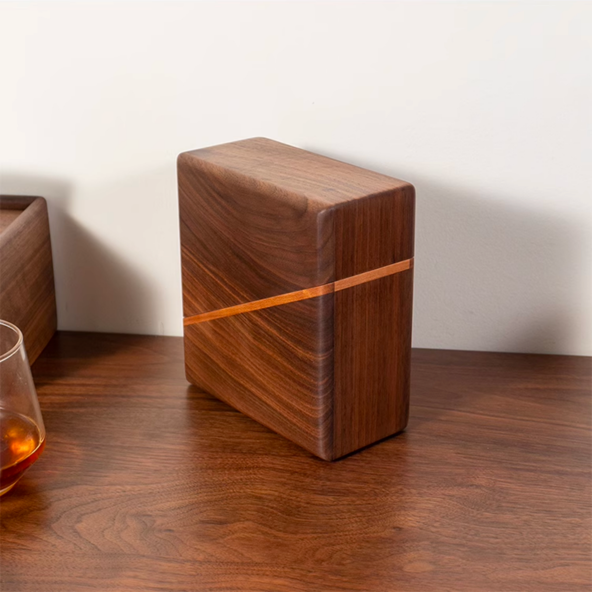 Black Walnut Wood Coffee Filter Holder with Cover