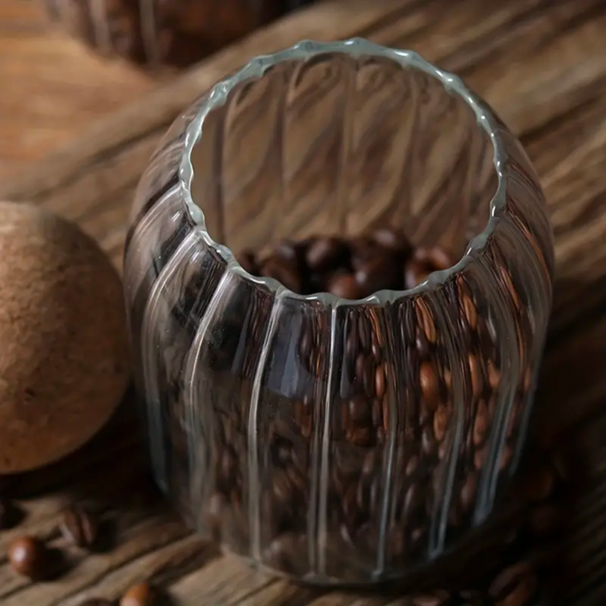 Cork Ball Glass Storage Jars - Ripple | 500ml 800ml 1200ml Jar Sets
