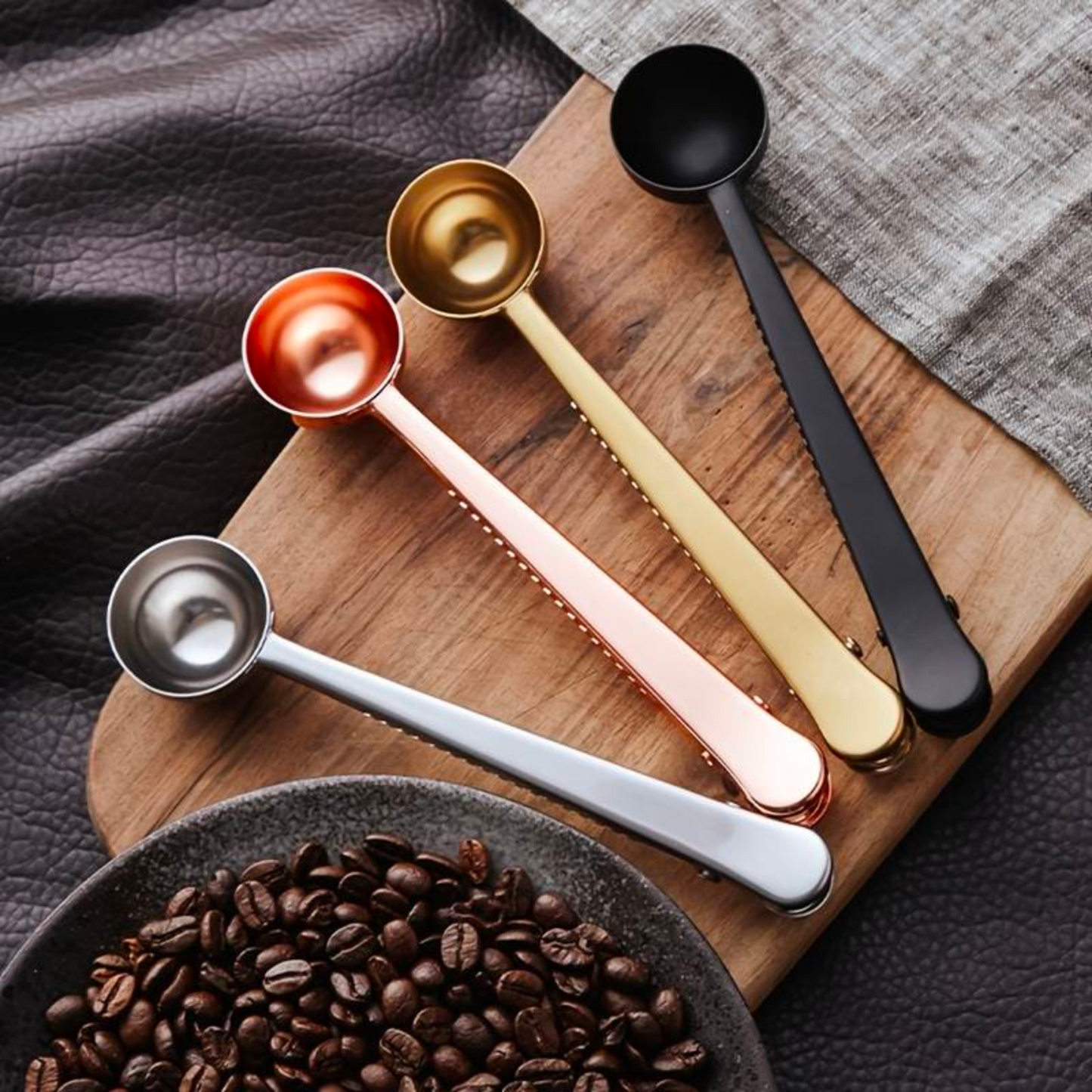 Stainless Steel Measuring Spoon with Sealing Clip | Coffee Beans Scoop