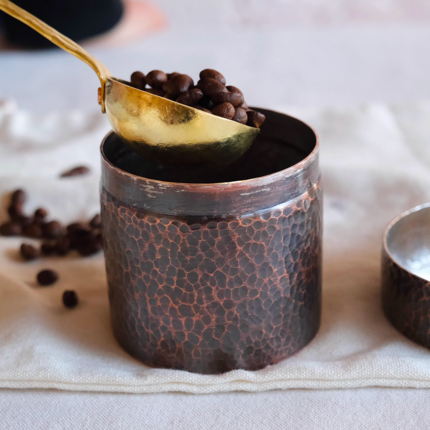 Pure Copper Canister | Japanese Style Handcrafted Coffee & Tea Caddy