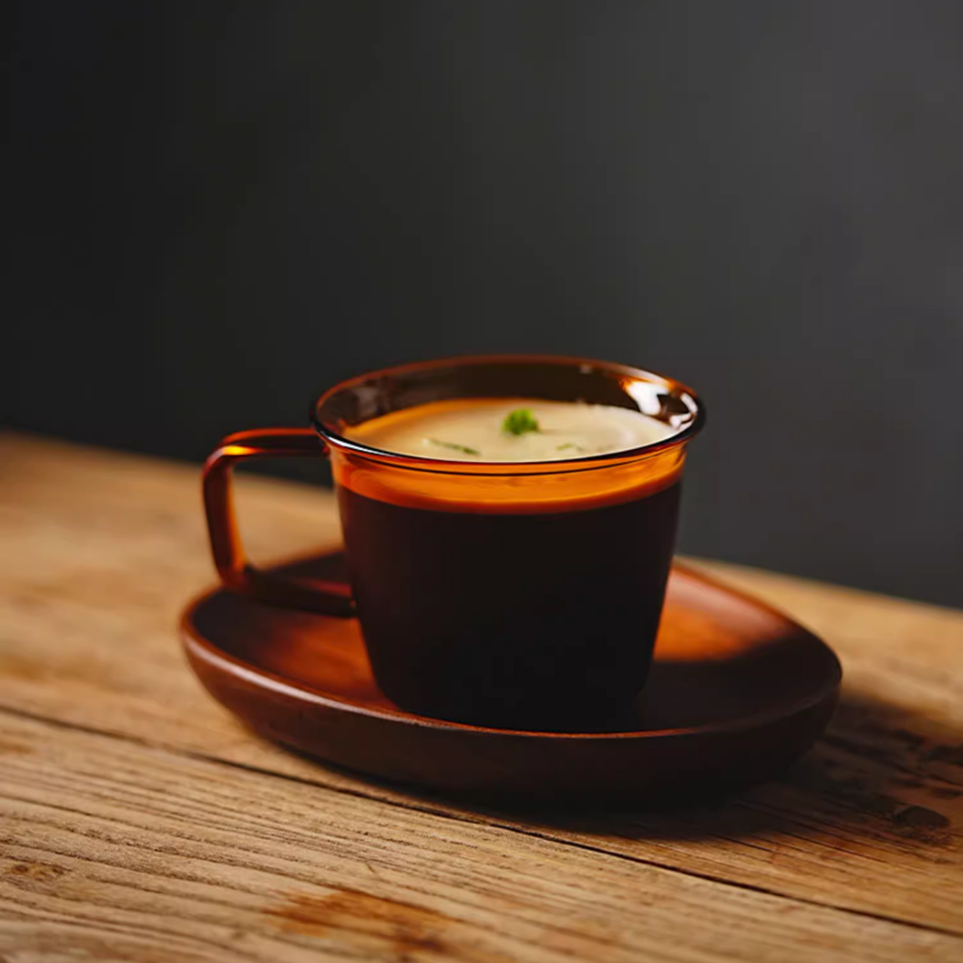 Handblown Amber Glass Mug | 200ml Coffee Cup Set of 2 or 4 Glassware