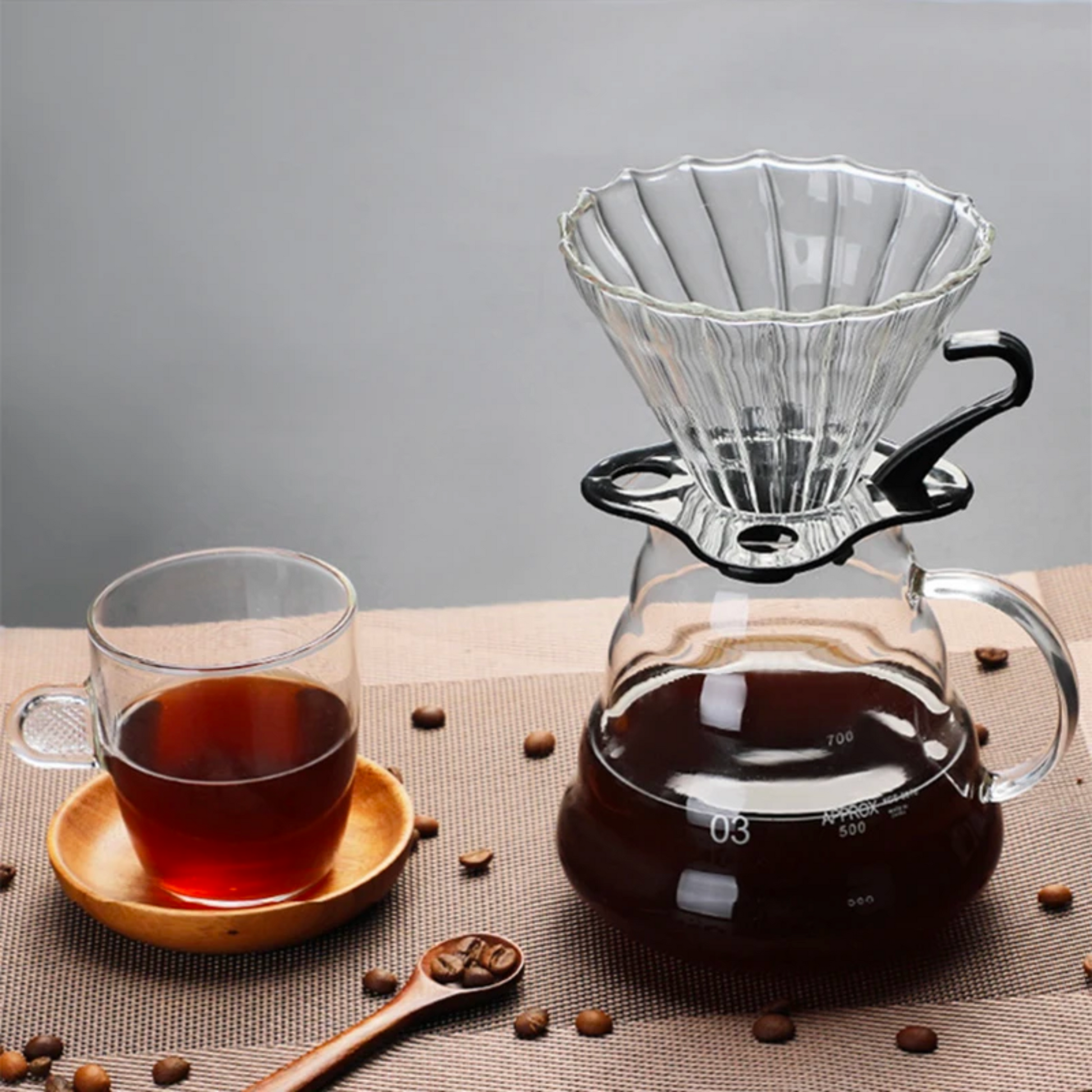 Glass Coffee Dripper and Server Set