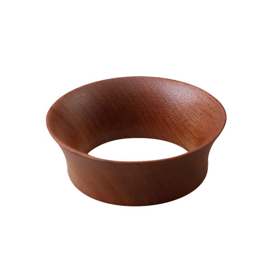 Walnut Wood Magnetic Portafilter Funnel | Coffee Catcher Dosing Ring designed for 58mm, 53mm, and 51mm portafilters for precise coffee dosing