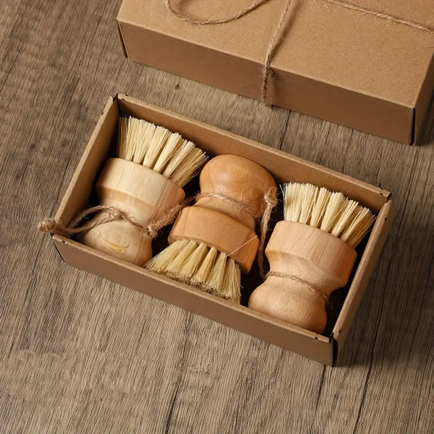 Natural Wood Portafilter Basket Cleaning Brush Gift Set For Home Baristas