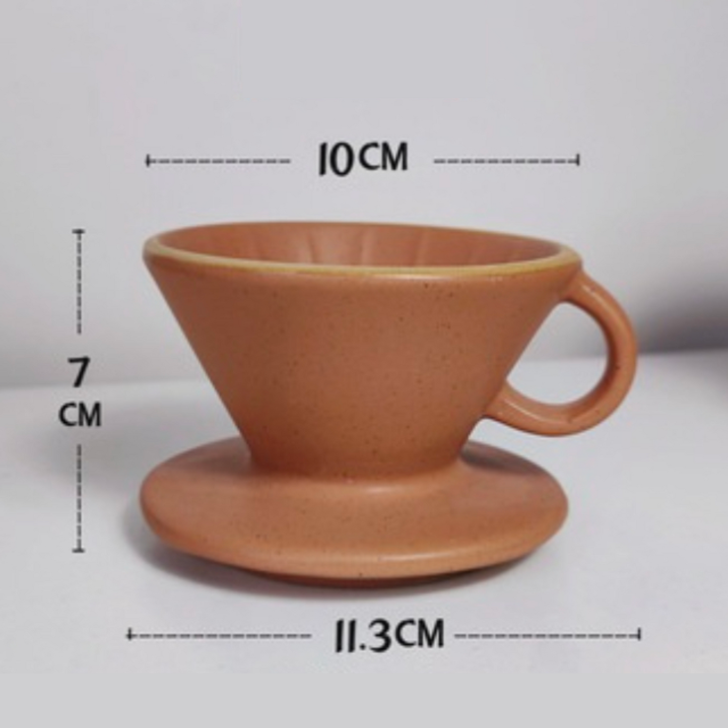 Ceramic Coffee Dripper Cone in Mocha Brown