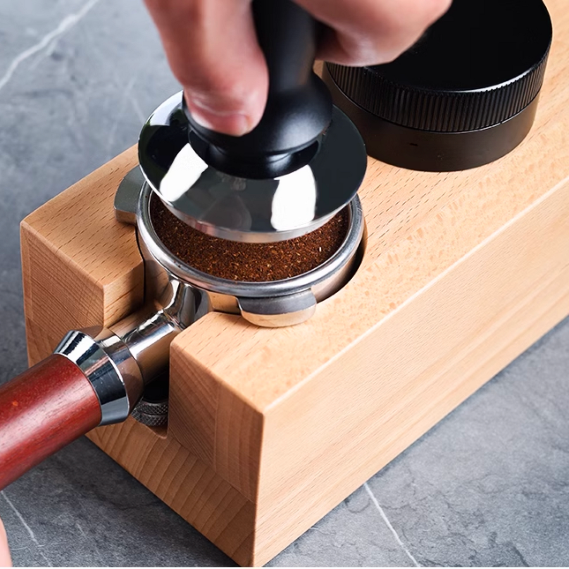 Wooden Espresso Tamping Station