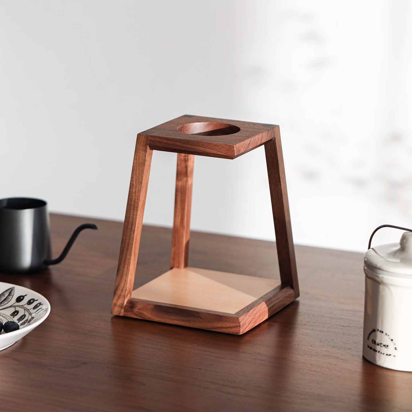 Handcrafted Wooden Pour Over Coffee Stand Minimalist Single-Cup Design Cup Coffee Pour Over, Coffee Station, Pour Over Coffee Stand