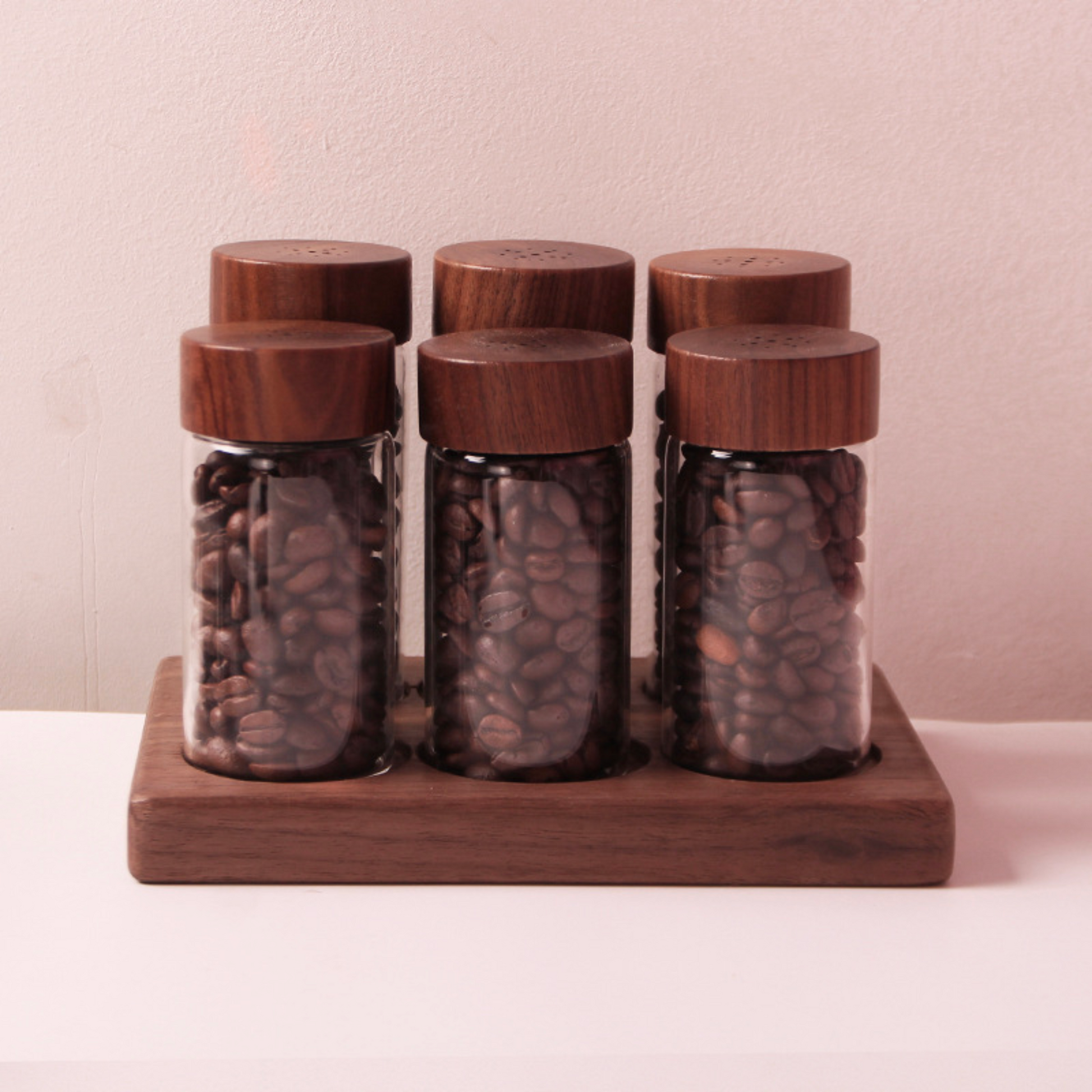 Walnut Wood One Way Valve Beans Cellar