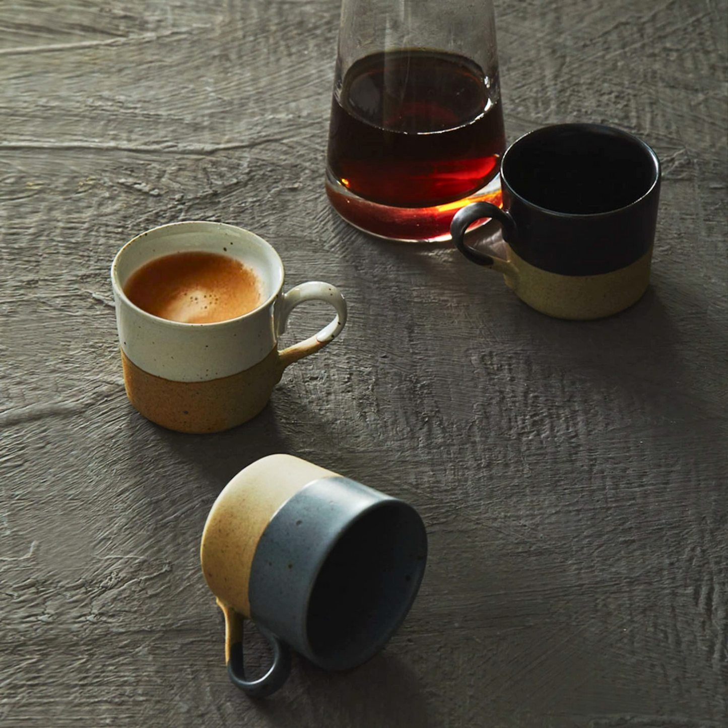 Stoneware Espresso Cups: Perfect for showrooms, Airbnb, events, or minimal home decor. These elegant cups blend style and function for any modern setting.