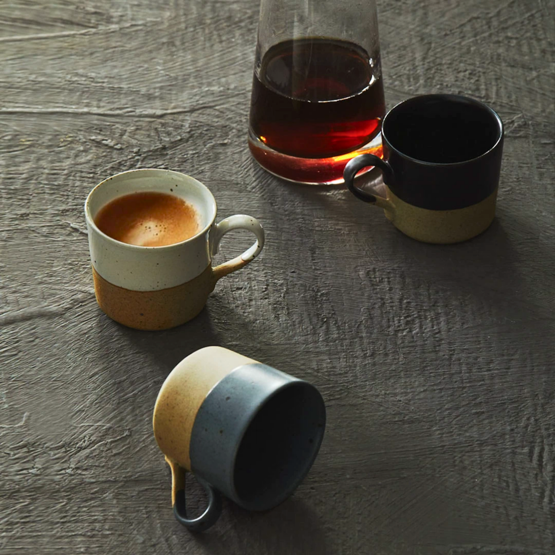 Stoneware Espresso Cups: Perfect for showrooms, Airbnb, events, or minimal home decor. These elegant cups blend style and function for any modern setting.