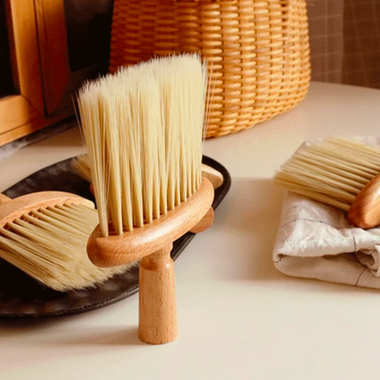 Wooden Countertop Tidy Brush