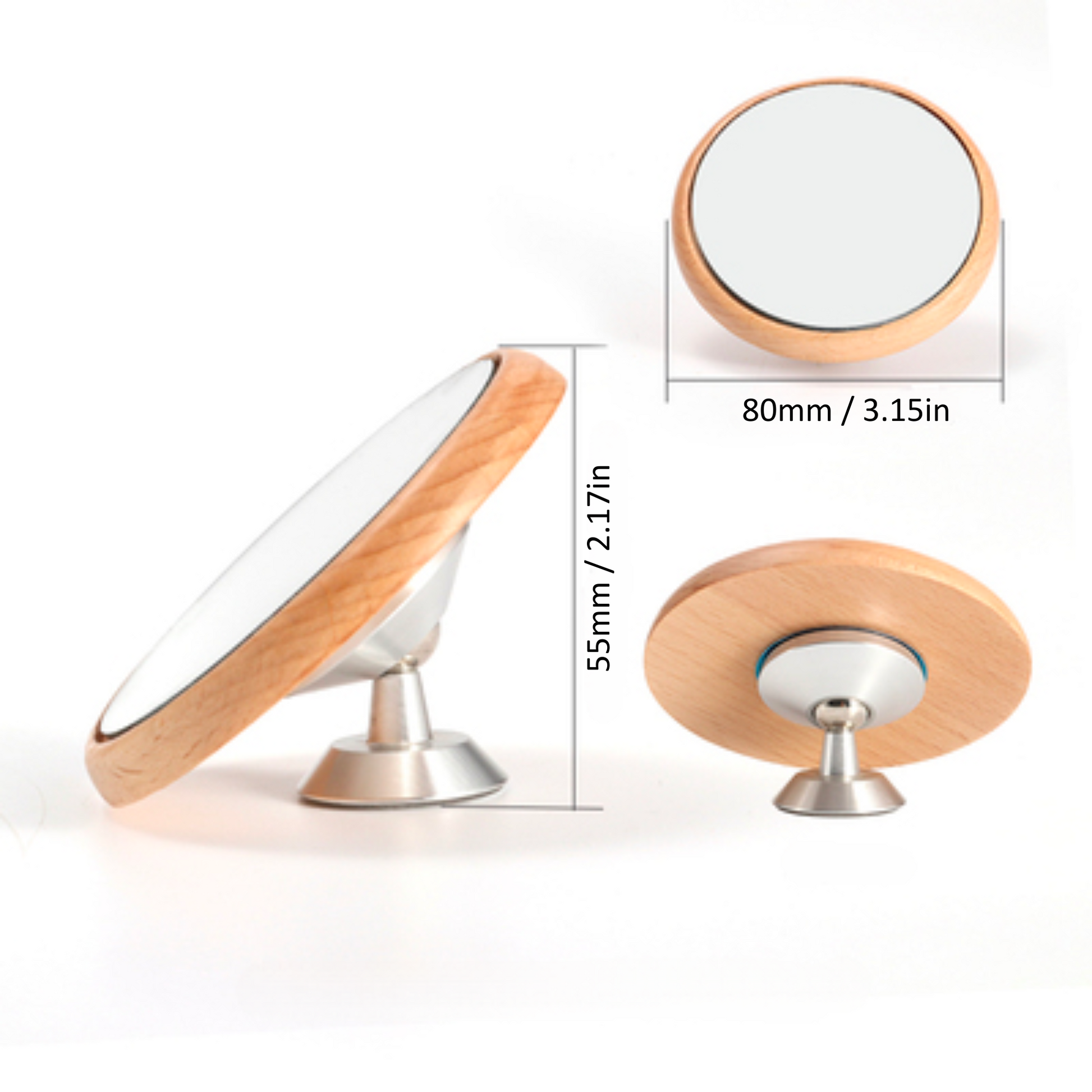 Wooden Espresso Shot Mirror With Magnet | Home Coffee Machine Accessories for Baristas