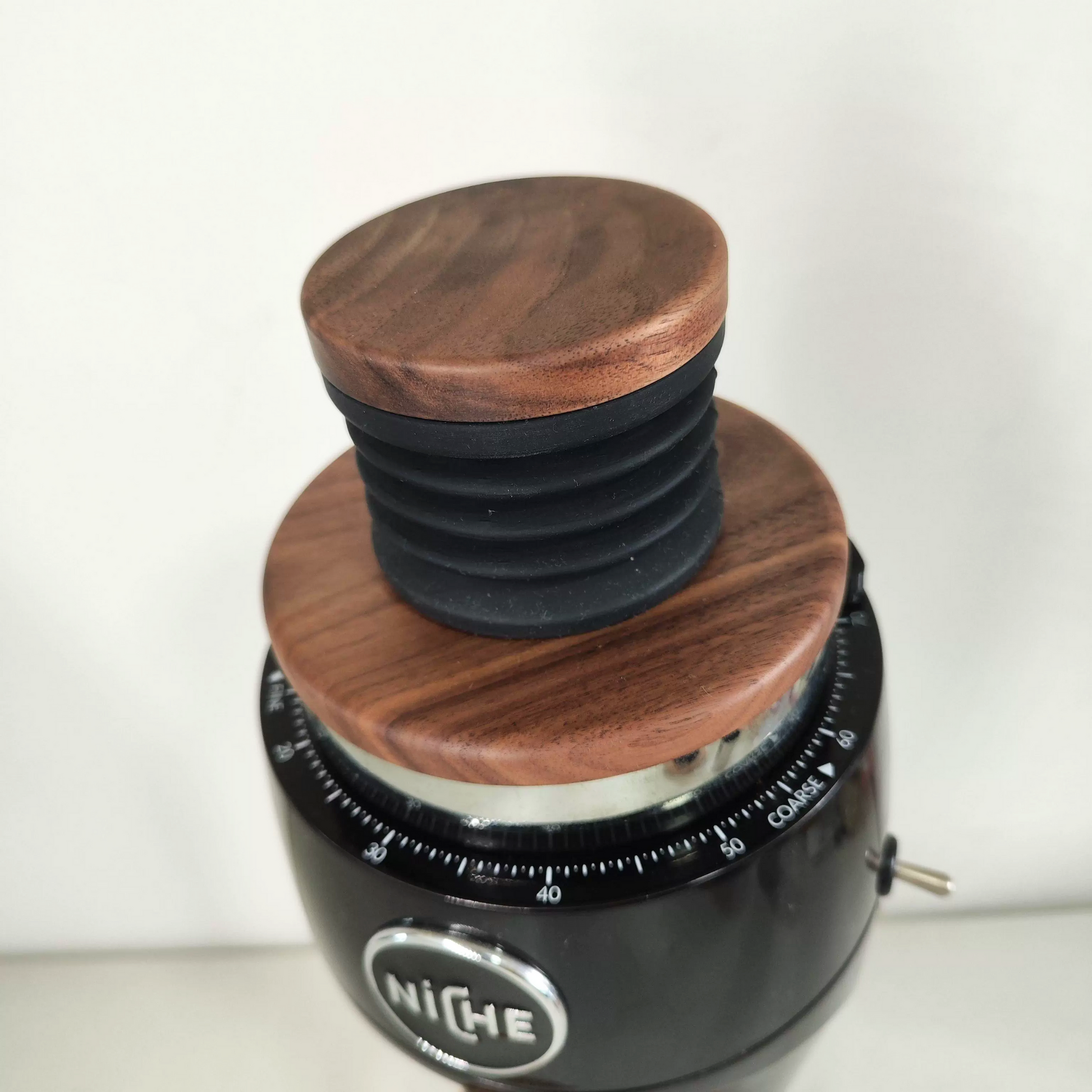 Niche Duo Grinder Bellows And Walnut Wood Lid | Clean and Dispense Coffee Grinder Accessories