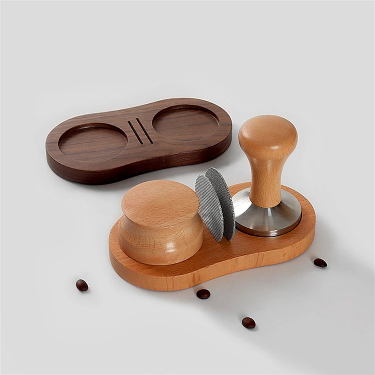 Wooden Barista Coffee Tamper and Puck Screen Holder