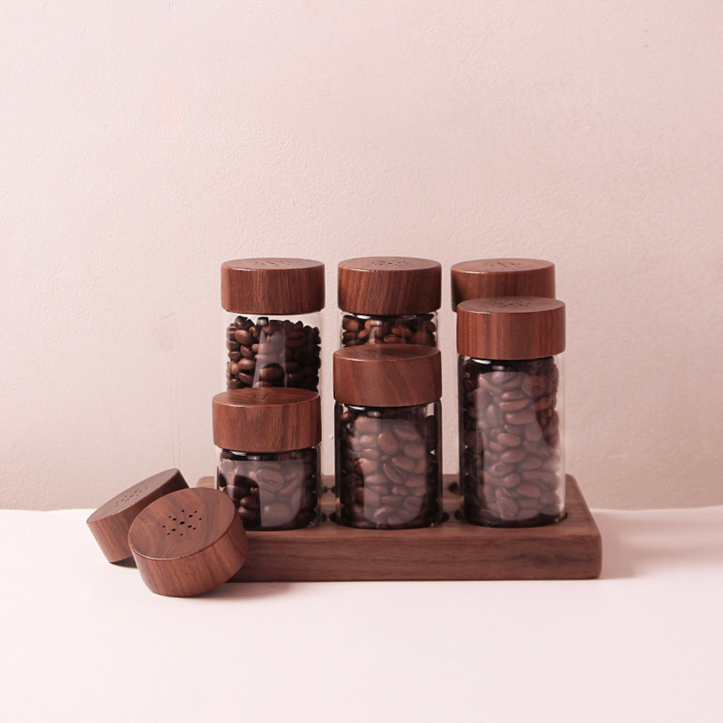 Walnut Wood One Way Valve Beans Cellar