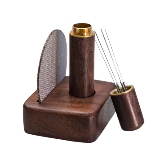 Walnut Wood Stand Set with Puck Screen and WDT Tool | Home Barista Tools