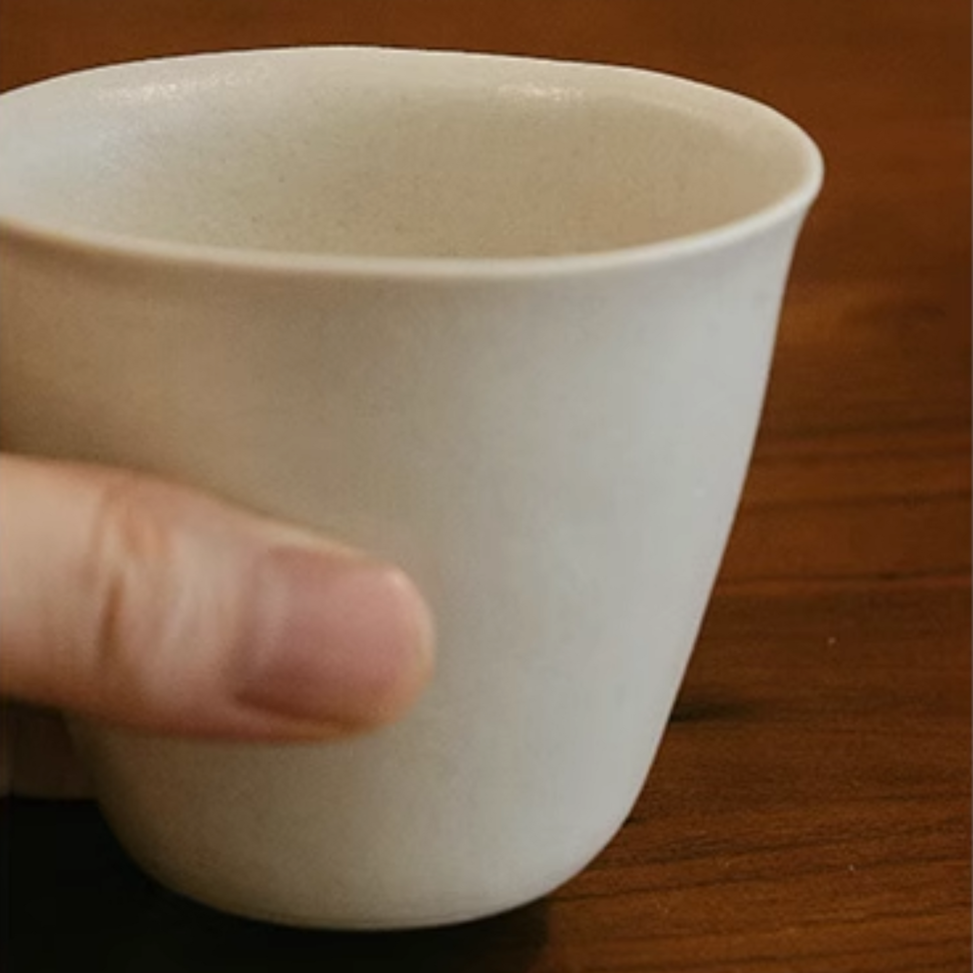Hand Pinched Flat White Cup180ml / 6oz Hand Pinched Flat White Cup - Unique matte finish with a  warm taupe hue