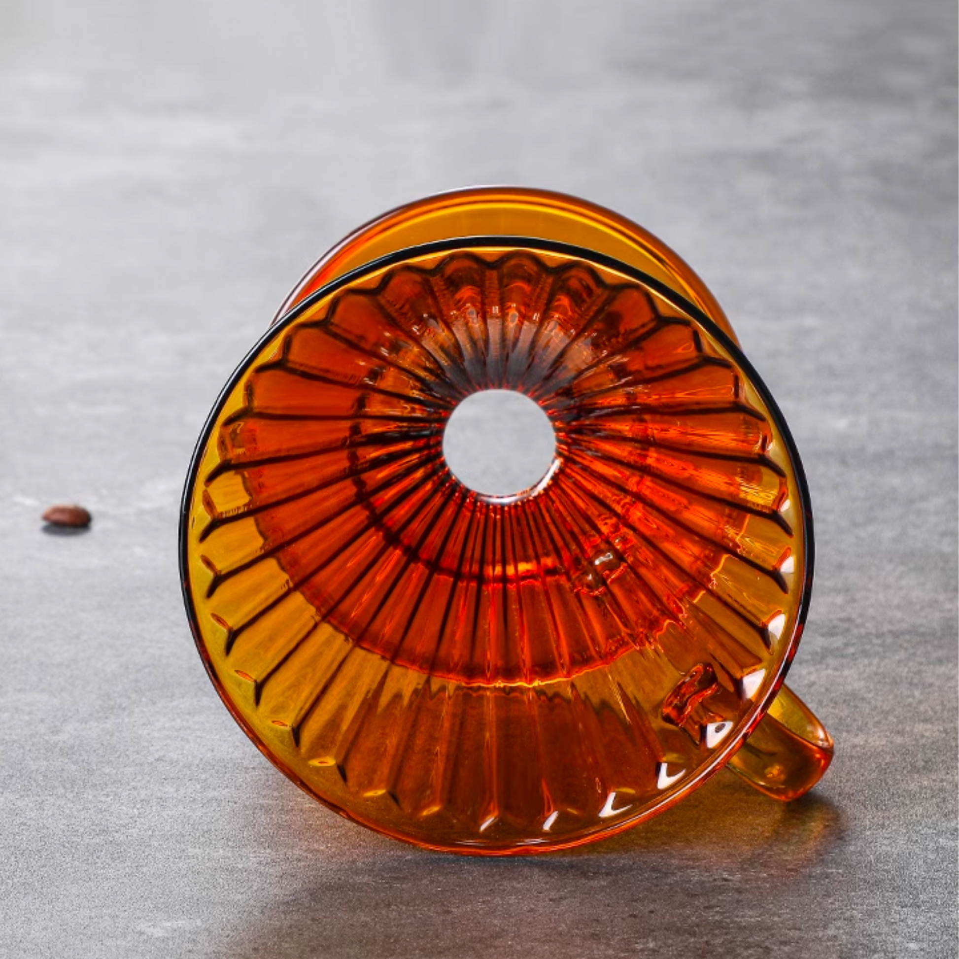 Handblown Amber Glass Coffee Dripper Set