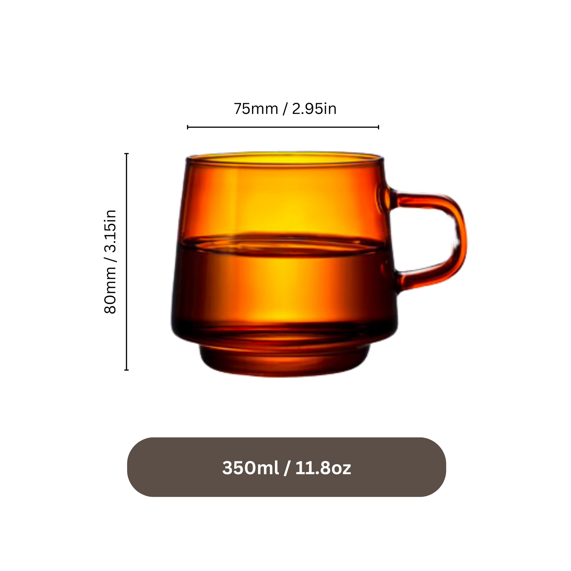 Handblown Amber Glass Cup