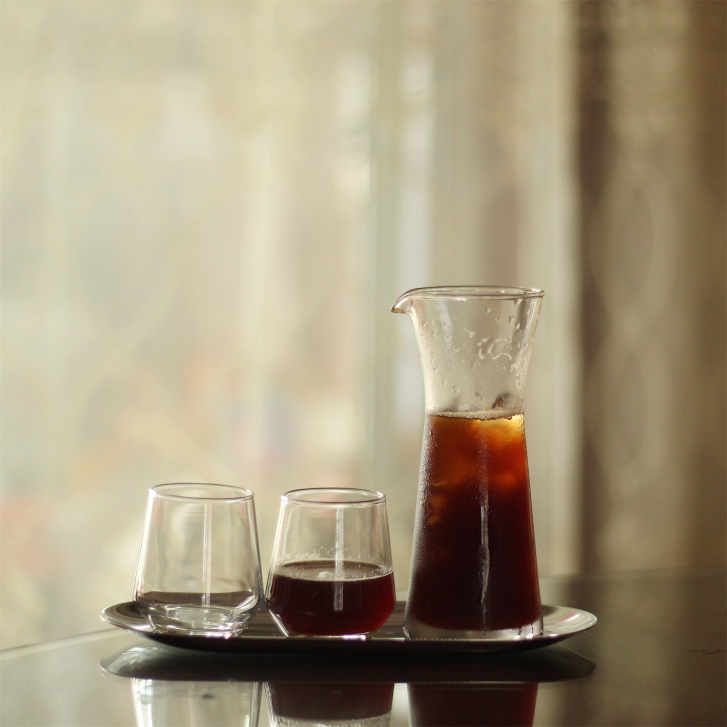 Slim Glass Carafe and Cup Set