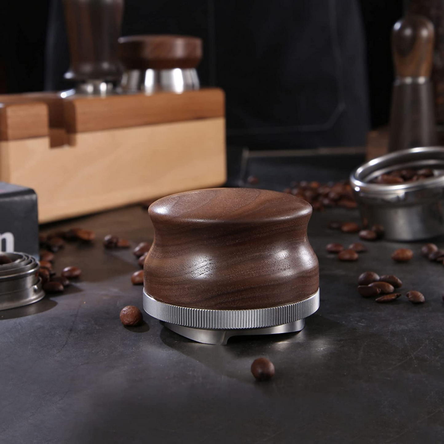 Adjustable Coffee Distributor with Wooden Handle