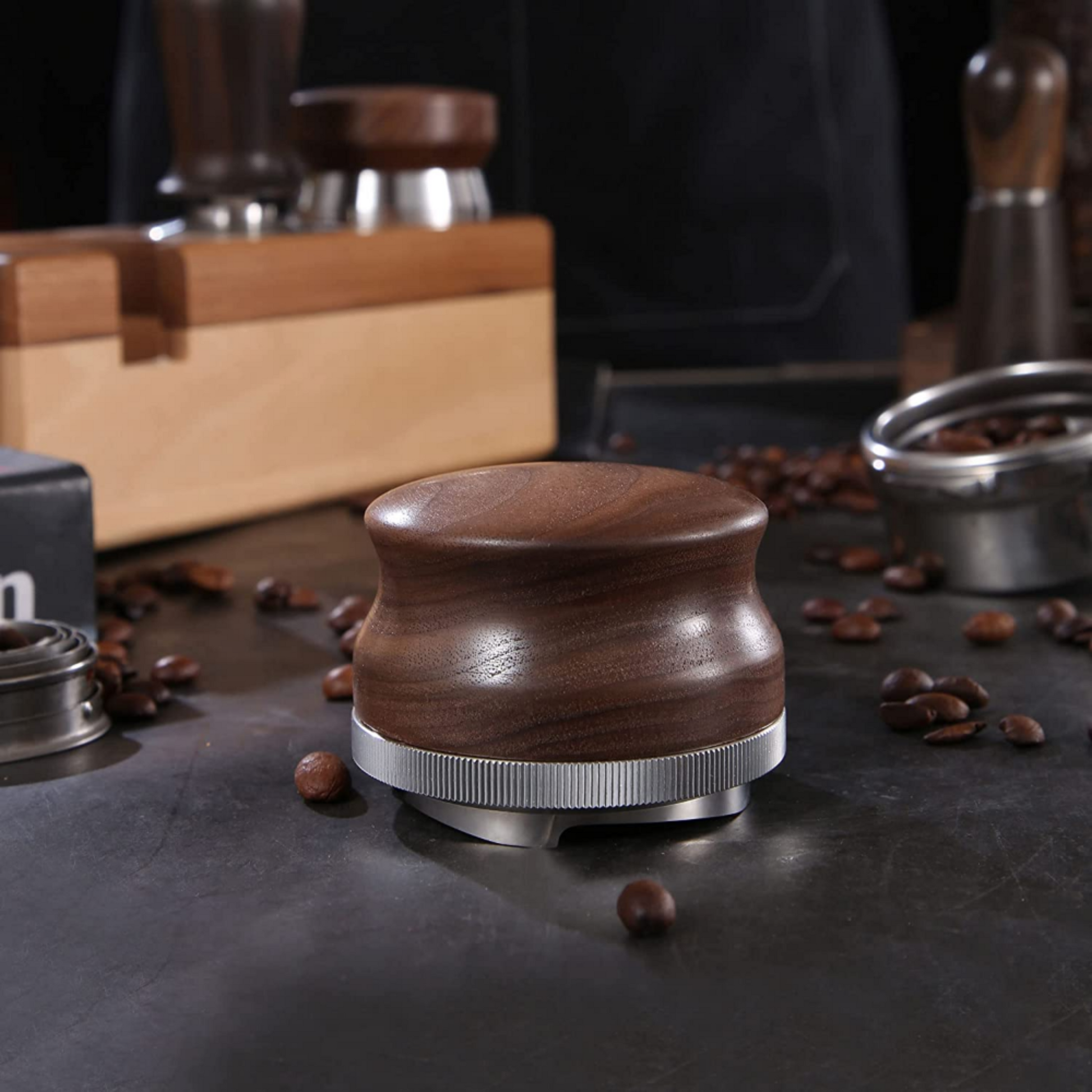 Adjustable Coffee Distributor with Wooden Handle