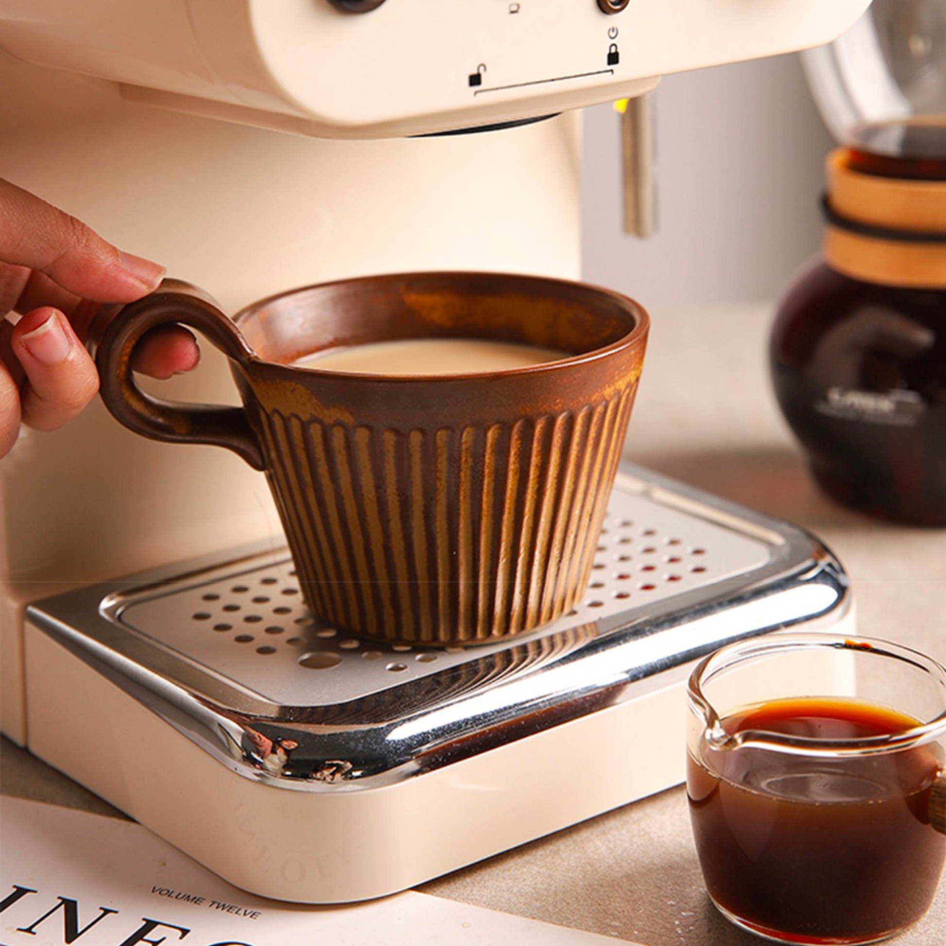 Rustic Ceramic Coffee Mug | 320ML Retro Japanese Style Cup & Drinkware