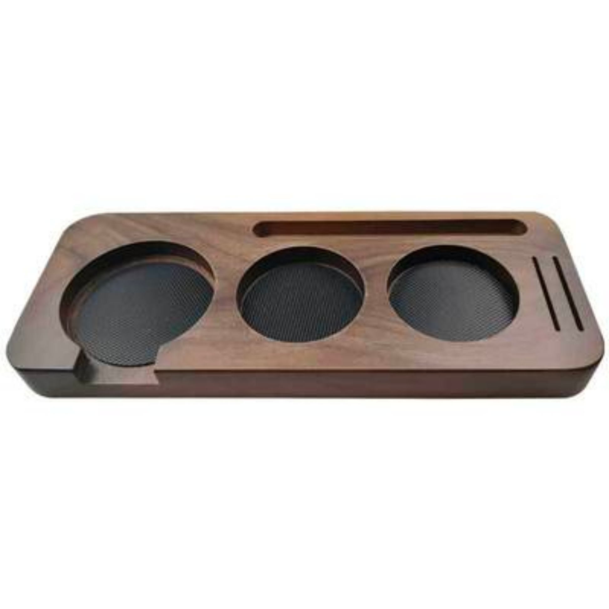 Wooden Coffee Tamper Holder with Puck Screen Slot