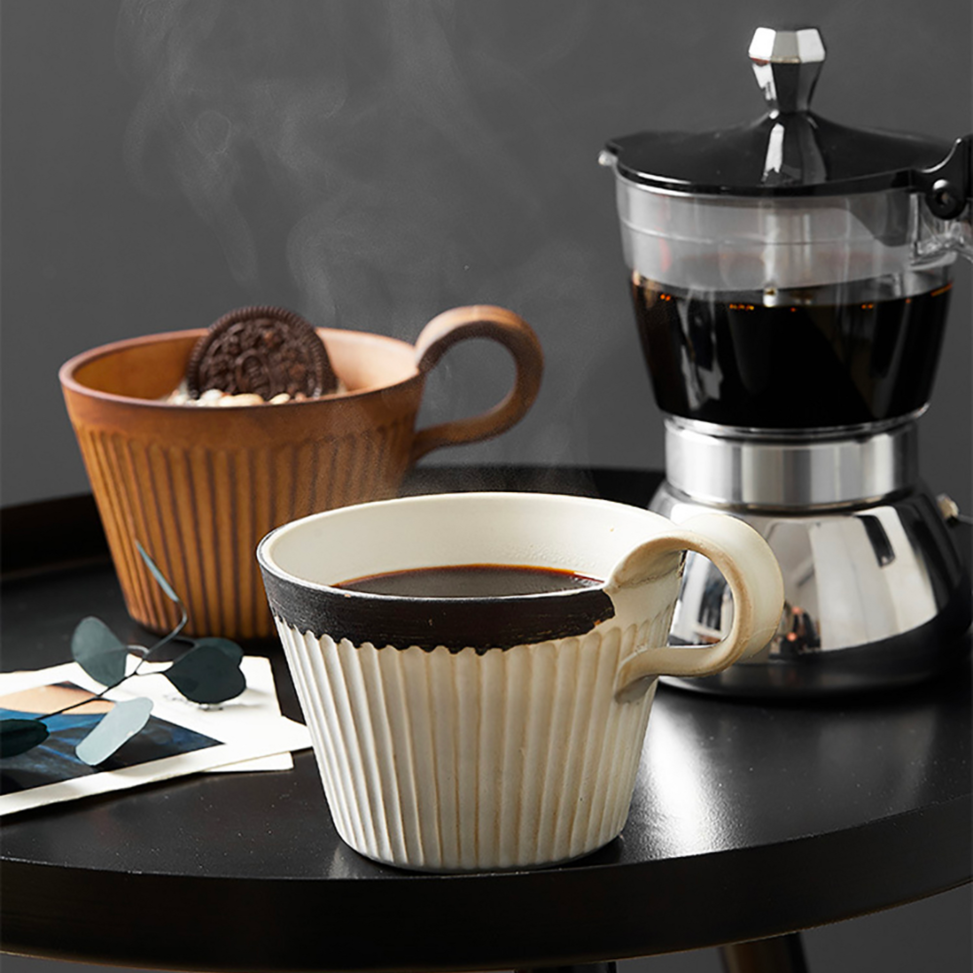 Rustic Ceramic Coffee Mug | 320ML Retro Japanese Style Cup & Drinkware