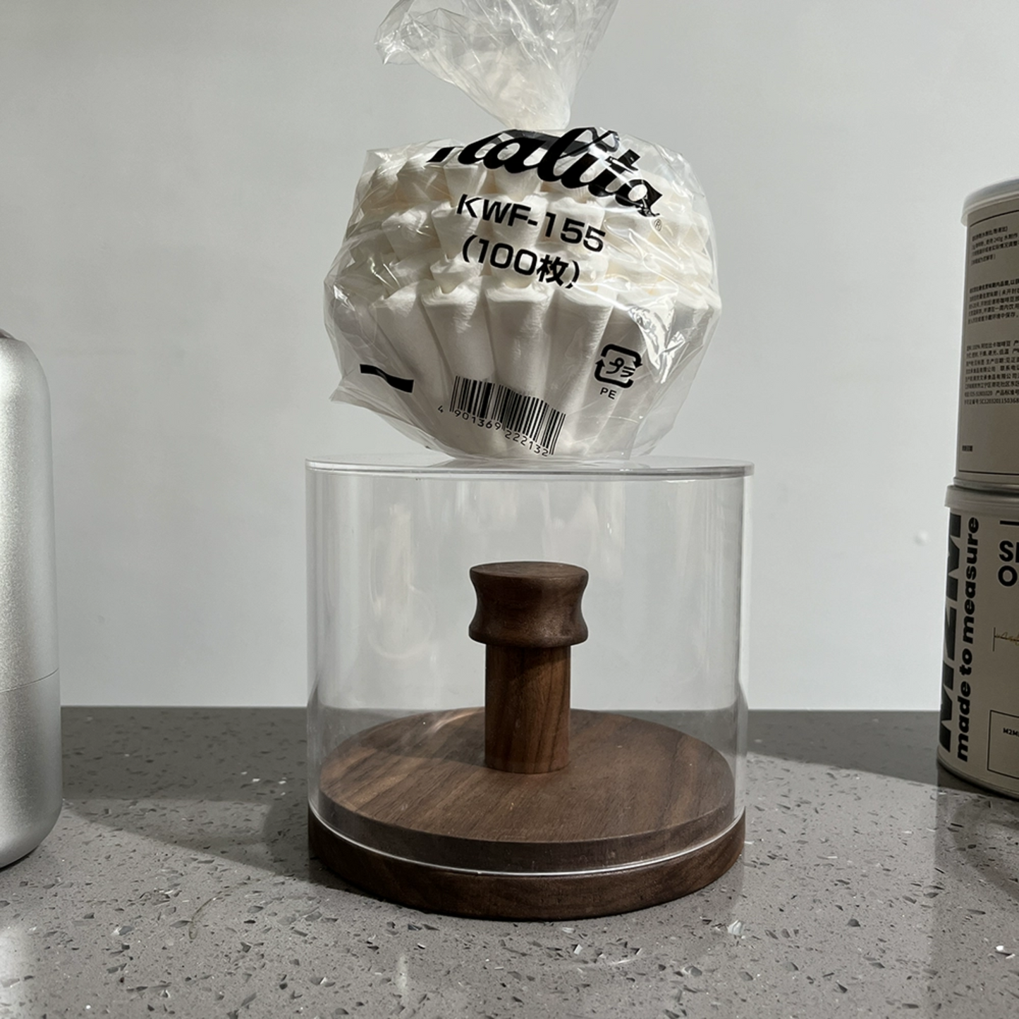 Walnut Wood Wave Paper Filter Holder