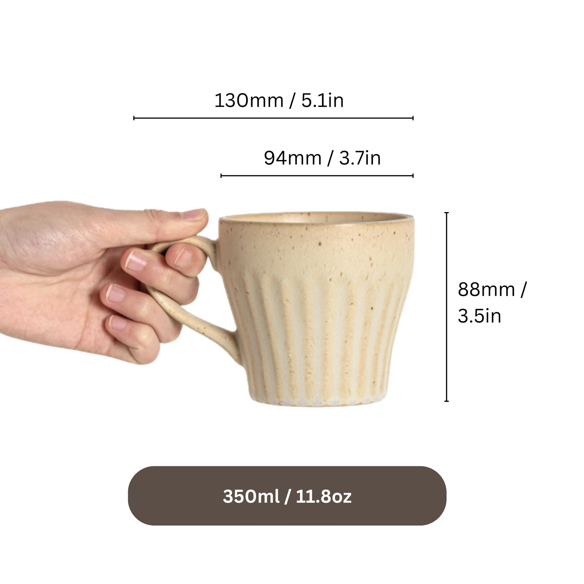 Rinka Coffee Mug | 11oz / 330ml Coffee and Tea Cups Set of 2 or 4 or 6