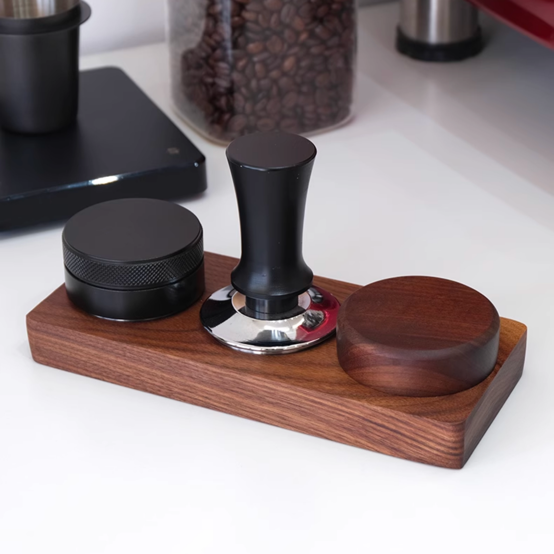 Walnut Wood WDT Tool With Holder | Espresso Stirrer Needle Coffee Powder Distributor For 58mm 53mm 51mm Portafilters Coffee Tamper Holder Full Set For Home Barista Father's Day Gift