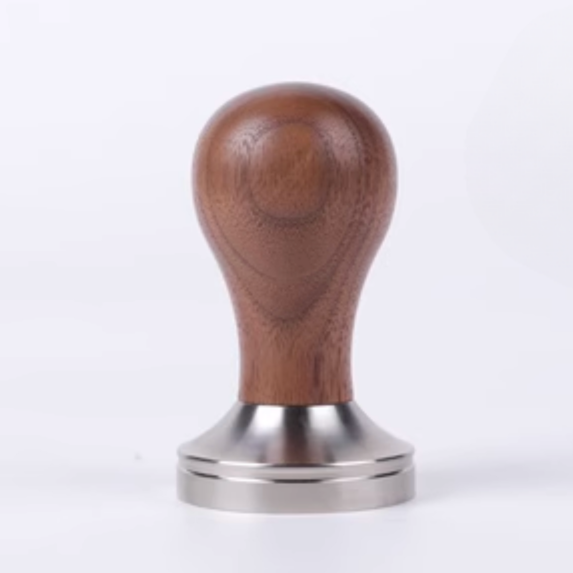 Walnut Wood Handle Stainless Steel Tamper | 58mm 53mm 51mm Ripple / Flat Base