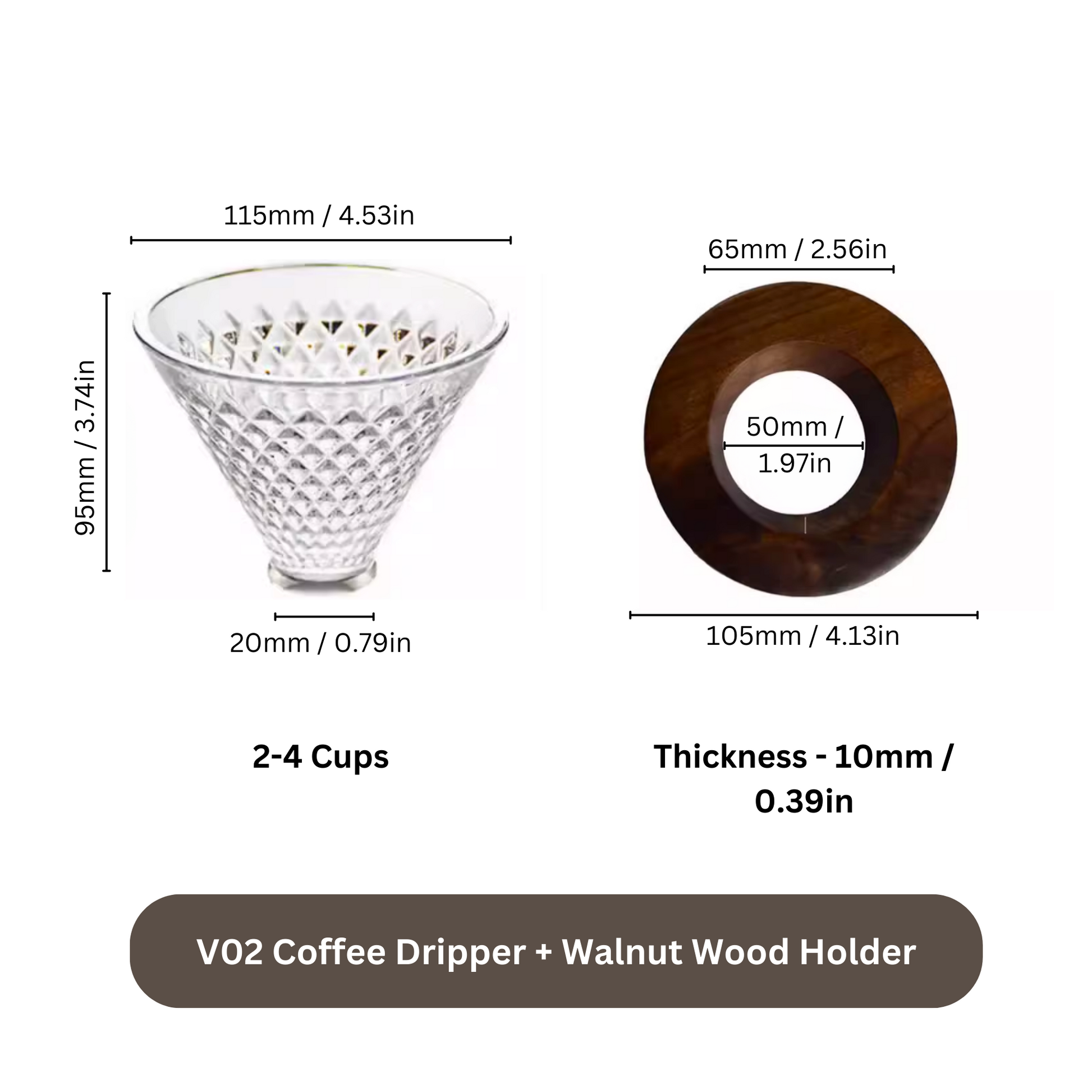 Handblown Glass Coffee Dripper Set
