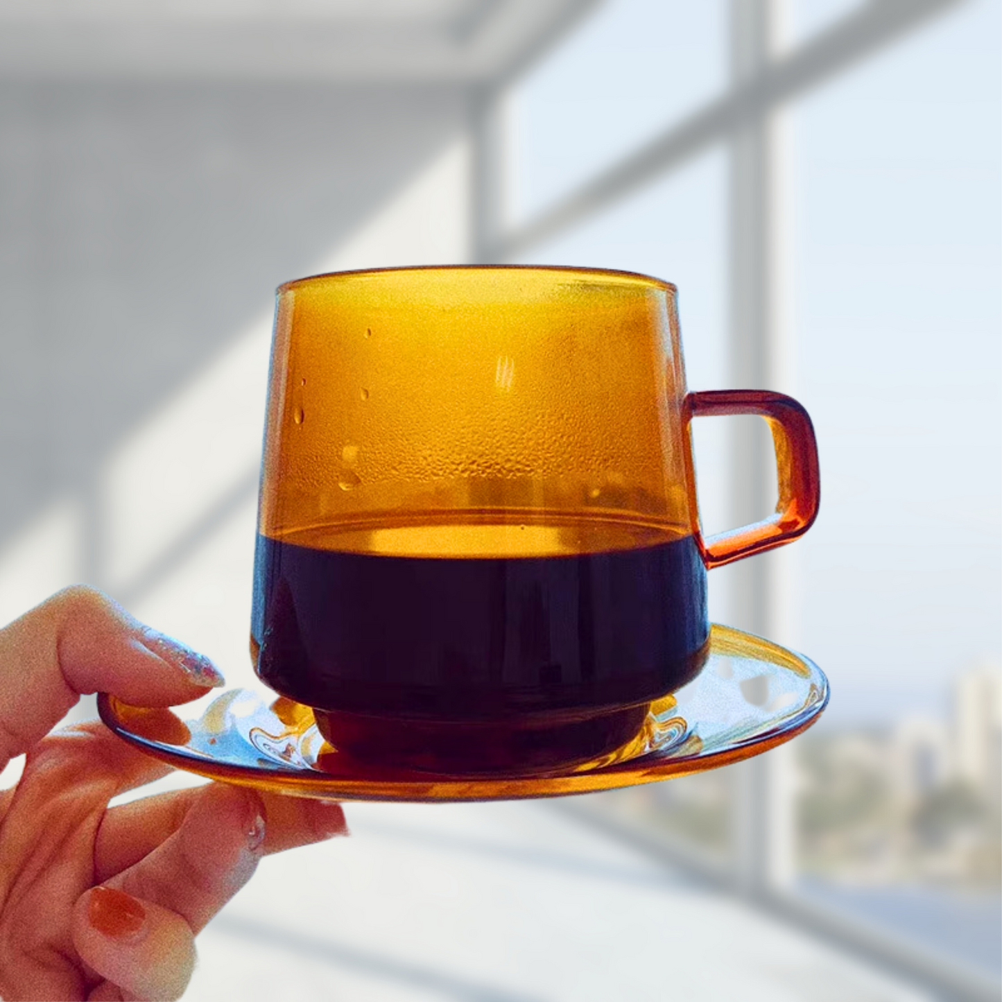 Glass Coffee & Tea Cups Set