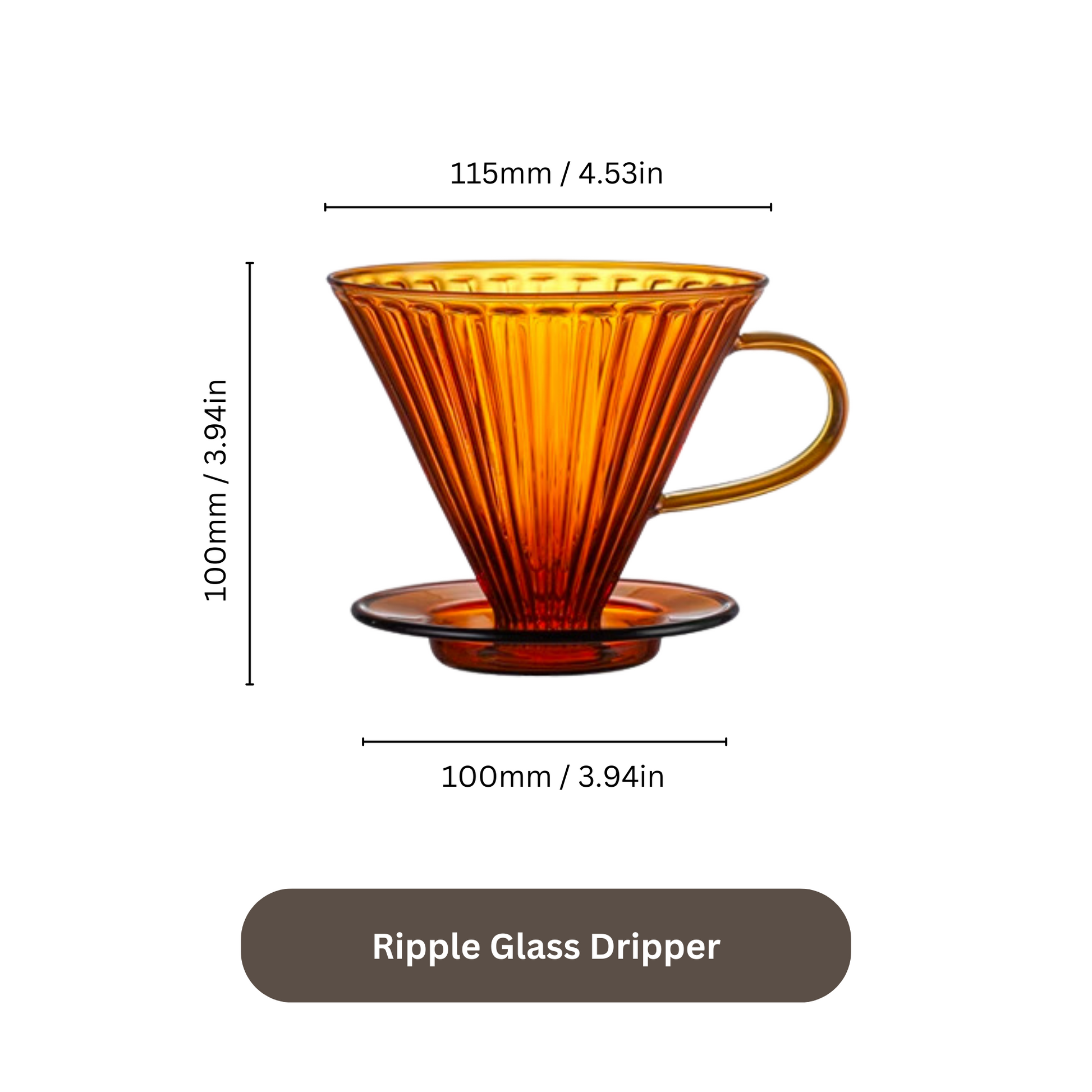 Handblown Amber Glass Coffee Dripper