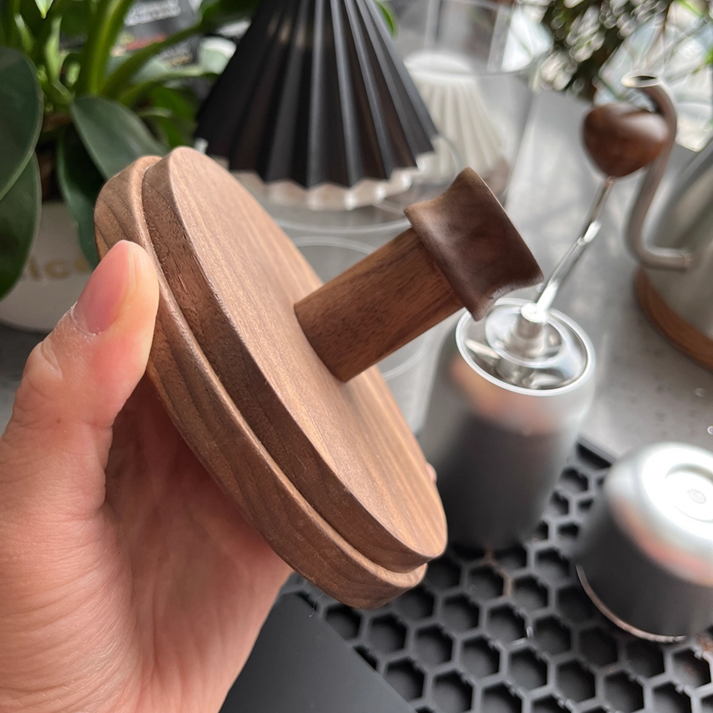 Walnut Wood Wave Paper Filter Holder