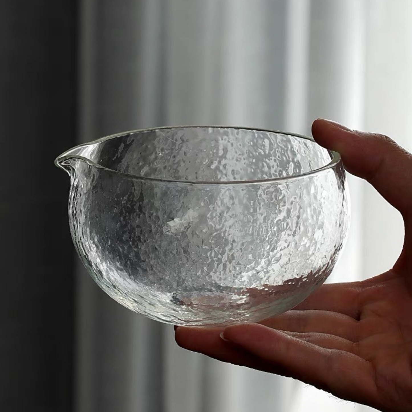 Glass Matcha Bowl Chawan With Serving Spout