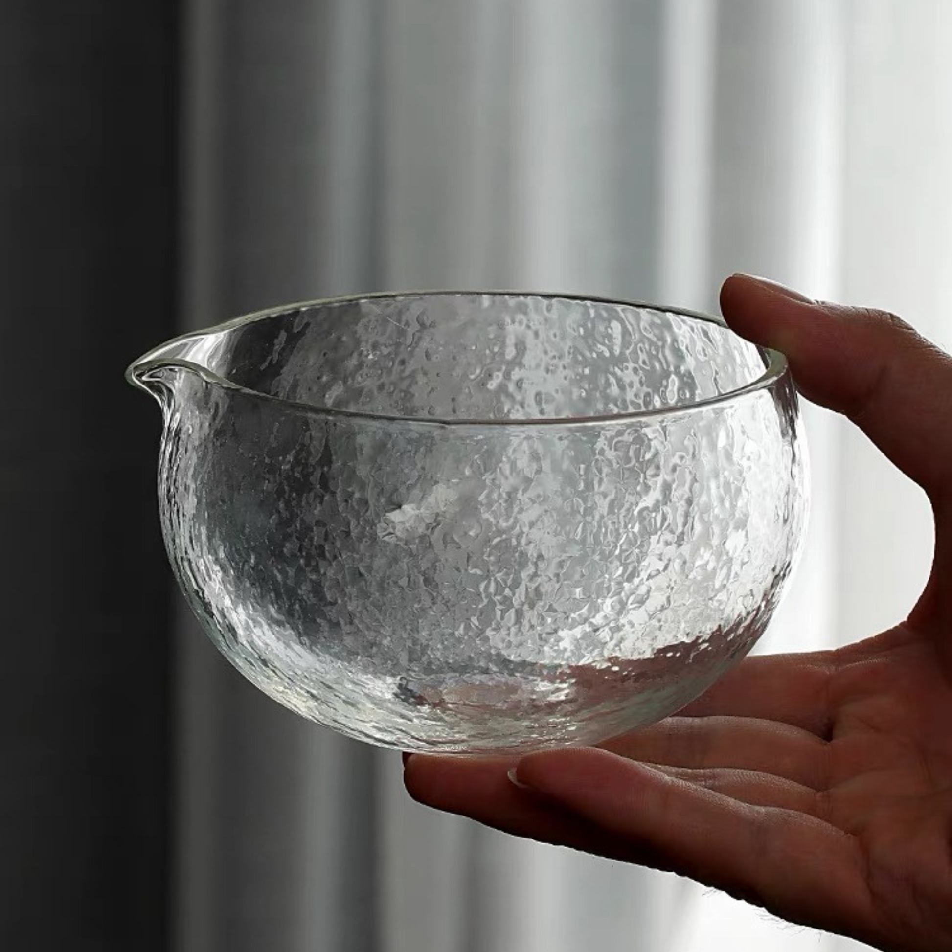 Glass Matcha Bowl Chawan With Serving Spout