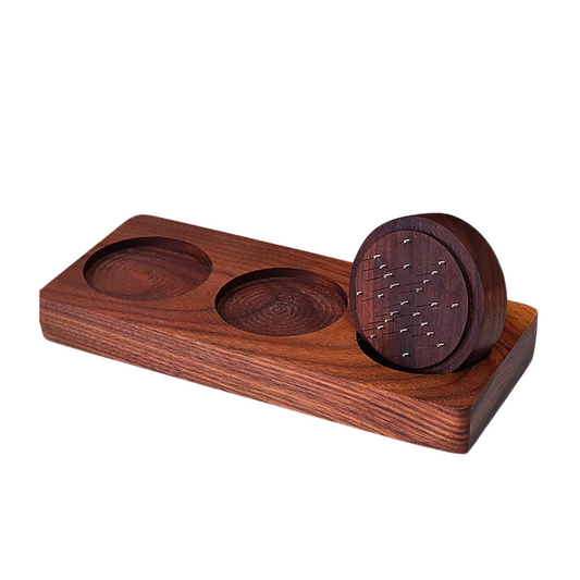 Walnut Wood WDT Tool With Holder | Espresso Stirrer Needle Coffee Powder Distributor For 58mm 53mm 51mm Portafilters