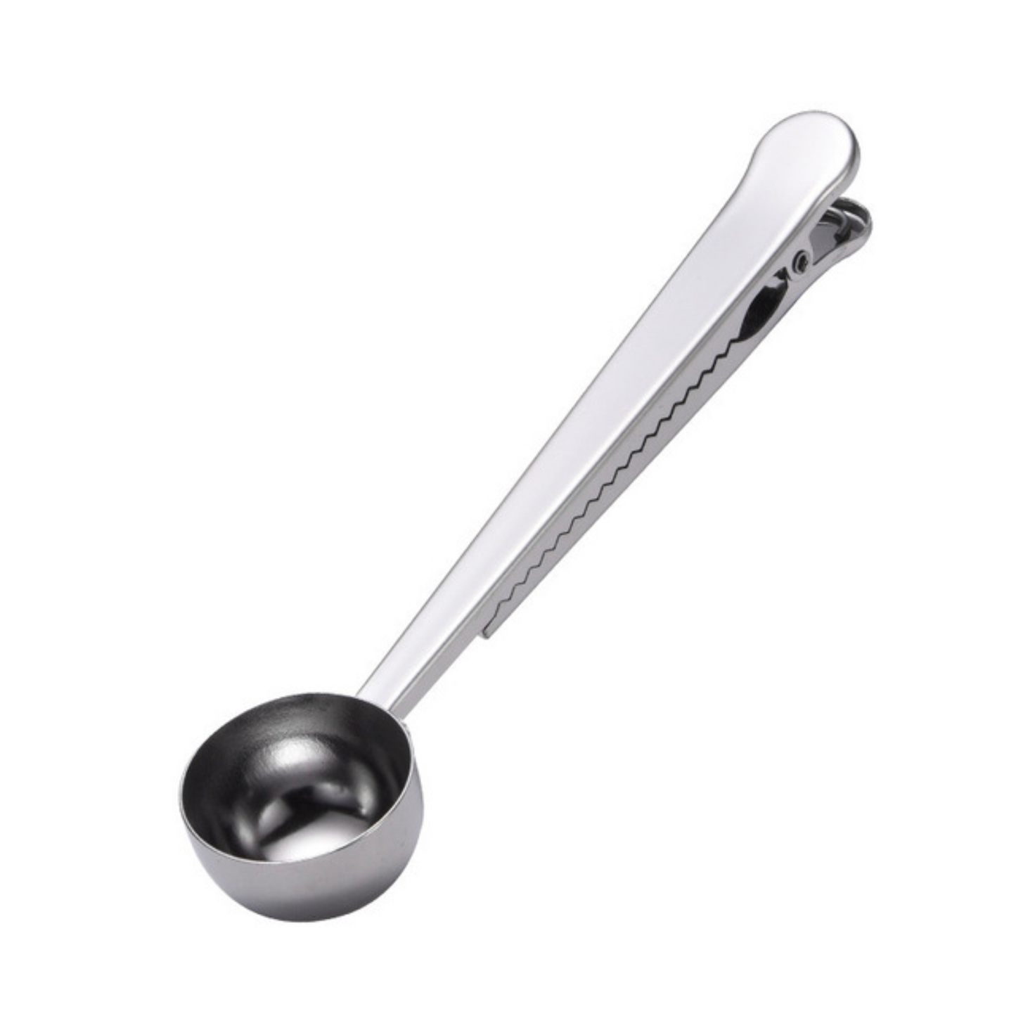 Stainless Steel Measuring Spoon with Sealing Clip | Coffee Beans Scoop in Silver