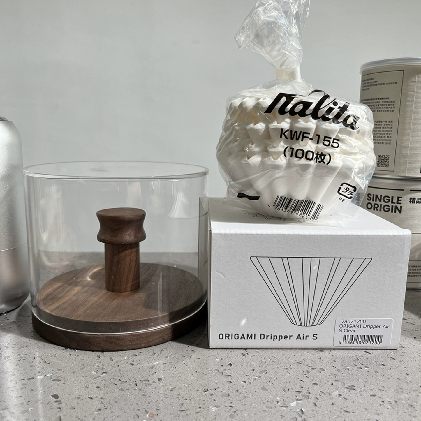 Walnut Wood Wave Paper Filter Holder