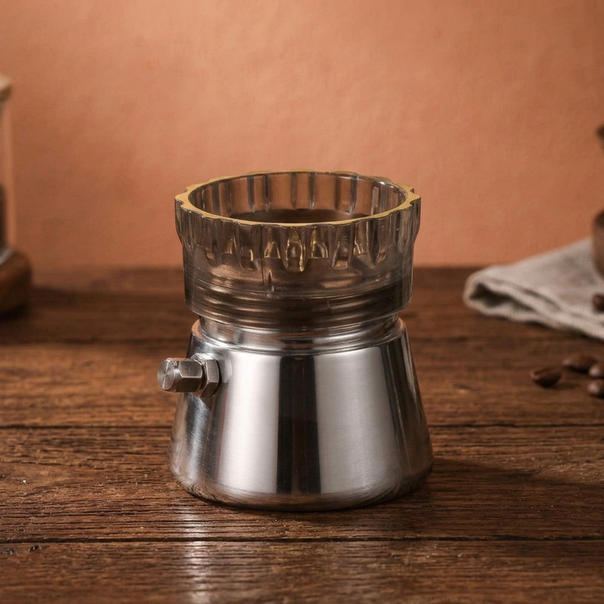 Moka Pot 2-in-1 rotary dosing ring and coffee distributor