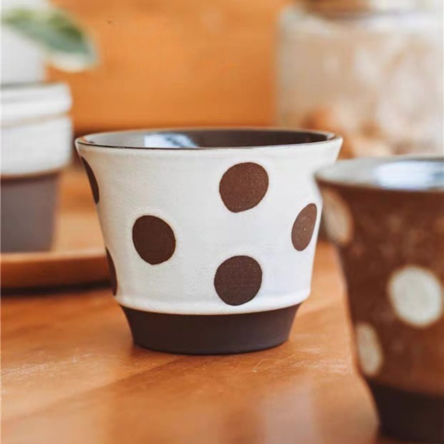 Japanese Style Vintage Ceramic Cups | 220ml Coffee and Tea Cups 7oz