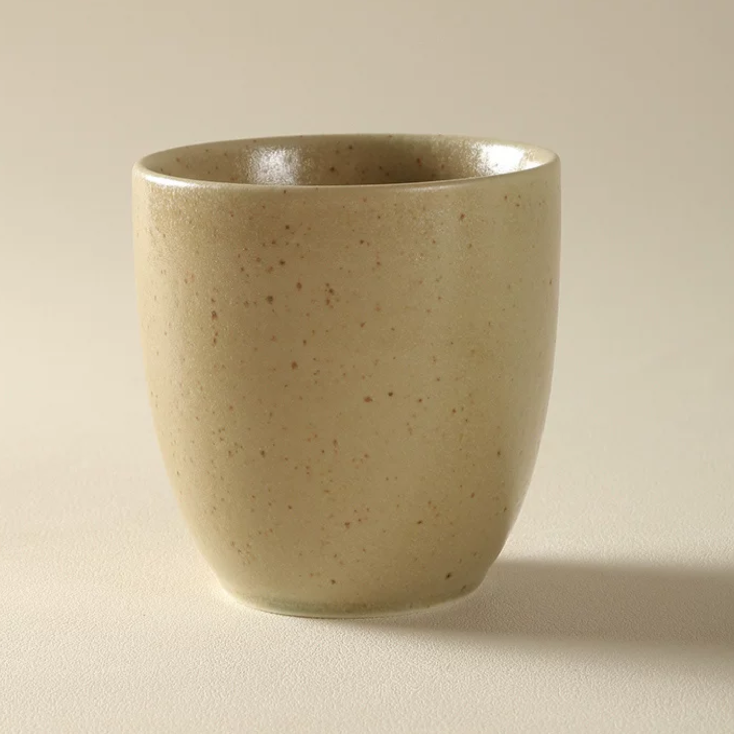 Minimalist Stoneware Tea Cup | Artisan Ceramic 220ml Small Sipping Cup in Sage Ash